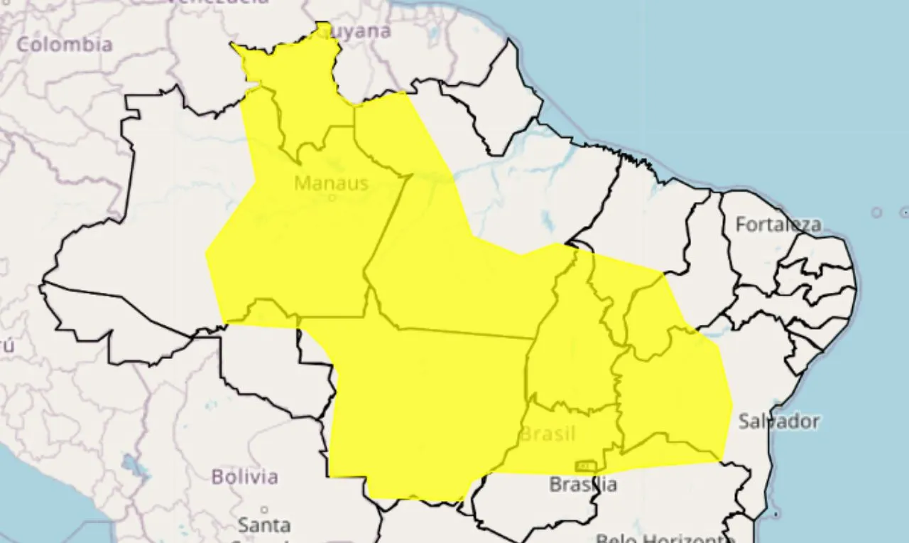 INMET emite alerta de tempestade para Canaã dos Carajás e Parauapebas: risco de chuvas intensas e ventos fortes